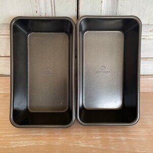 Hoffritz Steel Heavy Duty Loaf Pans/Set of 2 /Bread Pans/Folded Edges/Vintage